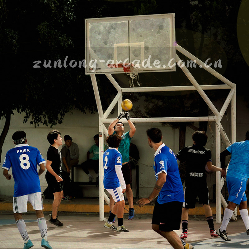 游艺机台按键与灯带的局部特写插画，金属与霓虹质感